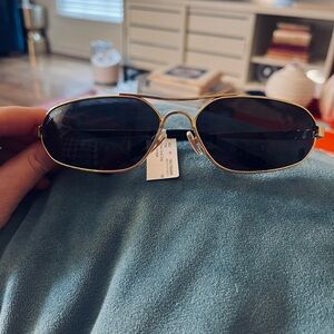 Balenciaga Gold Frame Sunglasses with Black Lenses